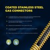 Flextron Gas Line Hose 1/2'' O.D.x48'' Len 1/2"x3/8" FIP Fittings Yellow Coated Stainless Steel Flexible FTGC-YC38-48E